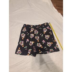 No Boundaries Men’s Swim Trunk Short Mushroom Print Size M(32-34) Black Yellow